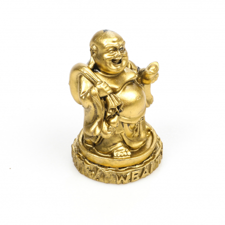 Feng Shui - Buda cu funie si pepita pentru fericire si o viata linistita