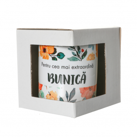 Cana Pentru cea mai buna Bunica, model cu flori [2]