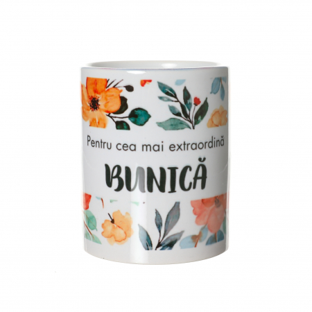 Cana Pentru cea mai buna Bunica, model cu flori [0]
