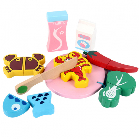 Carucior de cumparaturi din lemn pentru copii- Joc Montessori [1]