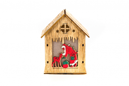 Decoratiuni cu lumina - Casuta din lemn care lumineaza