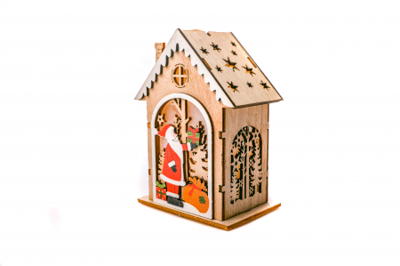 Casuta din lemn care lumineaza cu mos [1]