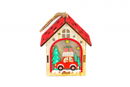 Casuta din lemn care lumineaza cu masina [0]