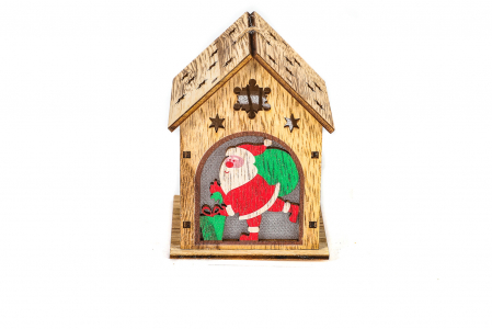 Casuta din lemn care lumineaza cu mos [0]