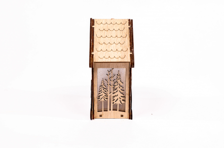 Casuta din lemn care lumineaza cu mos [2]