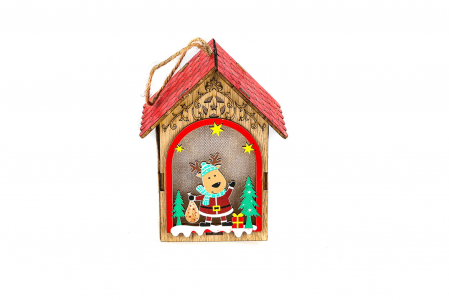 Casuta din lemn care lumineaza XMAS ren [0]