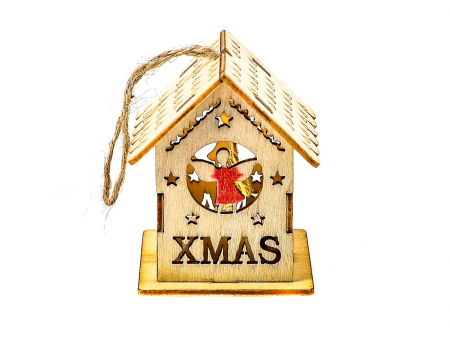 Casuta micuta din lemn care lumineaza cu inger [7]