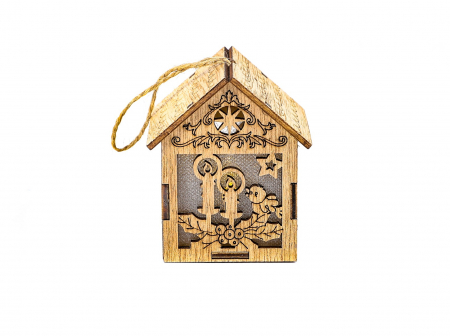 Casuta din lemn care lumineaza cu lumanari [0]