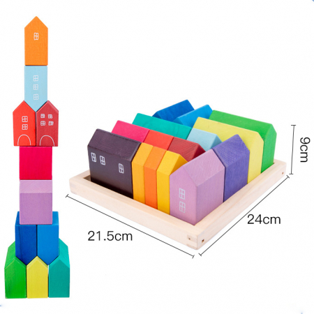 Casute curcubeu din lemn - Montessori [1]