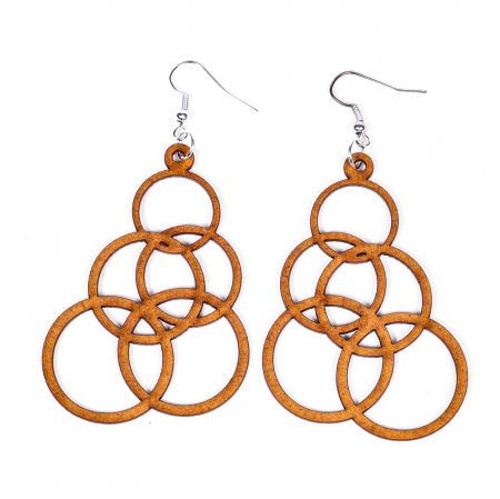 Cercei din lemn cu cercuri suprapuse [1]