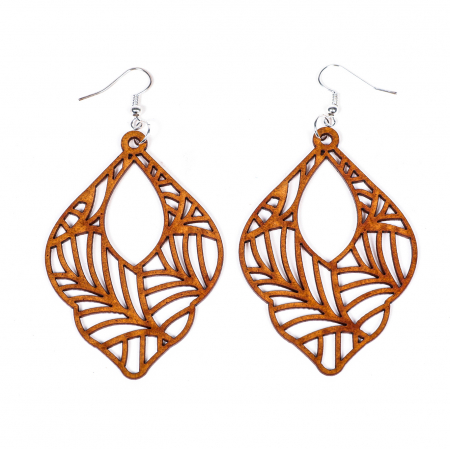 Cercei din lemn cu model liniar [1]