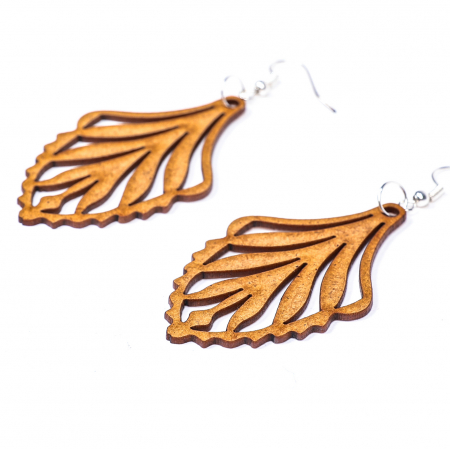 Cercei din lemn - Cercei din lemn cu model unic