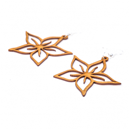 Cercei din lemn floare [1]