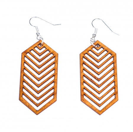 Cercei din lemn hexagonali [1]