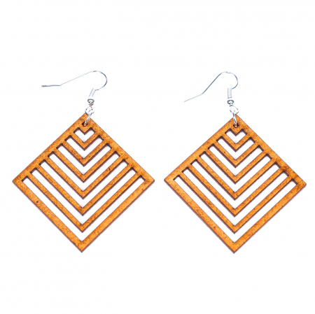 Cercei din lemn in forma de romb [1]