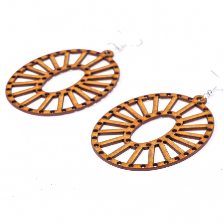 Cadouri de Paste - Cercei din lemn in forma ovala