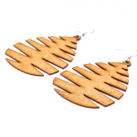 Cercei din lemn - Cercei din lemn model plin