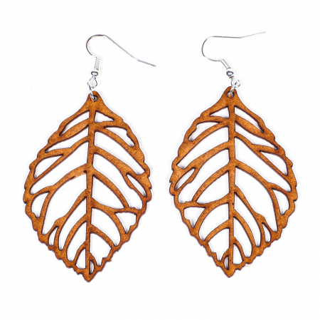 Cercei din lemn tip frunza subtire [1]