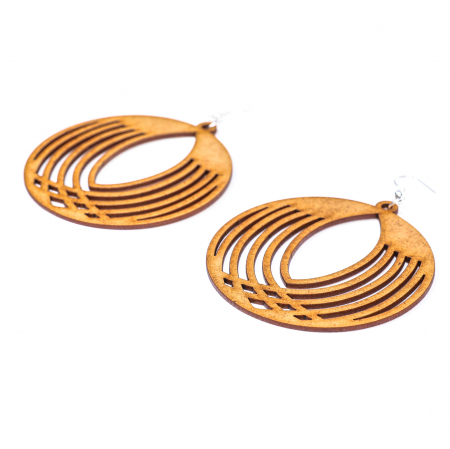 Cercei din lemn - Cercei din lemn tip glob