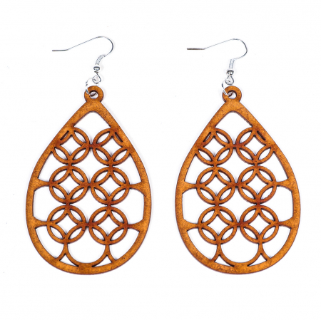 Cercei din lemn tip lacrima cu cercuri [1]