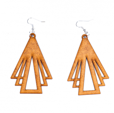 Cercei din lemn triunghi ascendent [1]