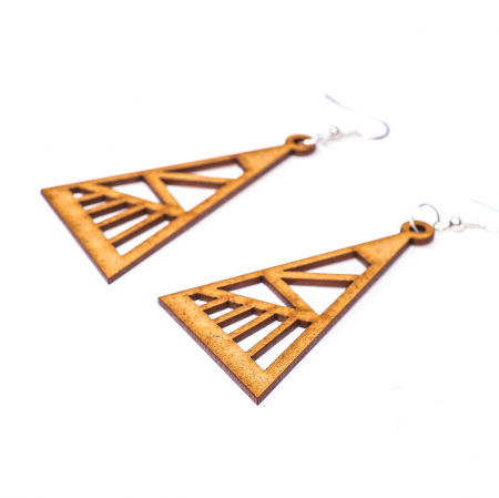 Cercei din lemn - Cercei din lemn triunghiulari