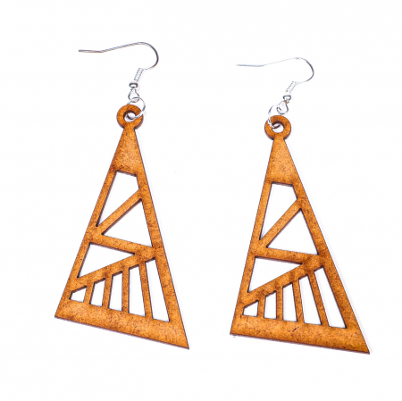 Cercei din lemn triunghiulari [1]