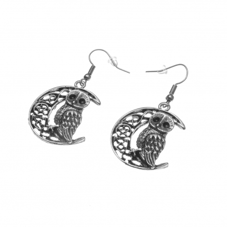 Cercei Zamac în Forma de Bufniță cu Lună [1]