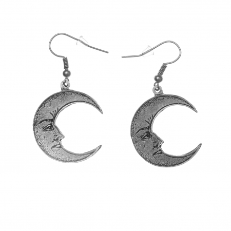 CERCEI ZAMAC - Cercei Zamac in Forma unei Luni cu Detalii