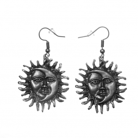 CERCEI ZAMAC - Cercei Zamac în Forma unui Soare cu Luna Gothic