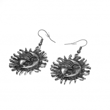 Cercei Zamac în Forma unui Soare cu Luna Gothic [1]