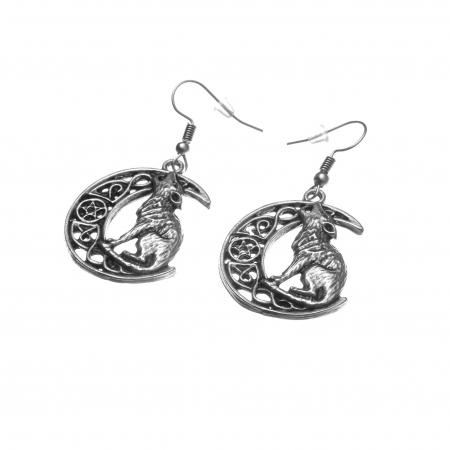 Cercei Zamac in Forma unei Luni cu un Lup [1]