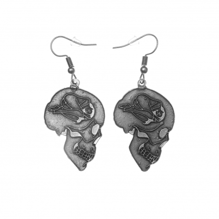 CERCEI ZAMAC - Cercei Zamac in Forma de Craniu cu o Femeie