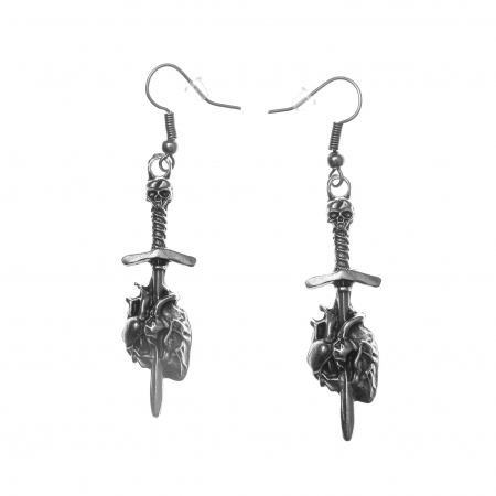 Cercei Zamac in Forma de Sabie ce Strapunge o Inima [0]