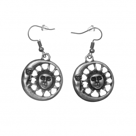 CERCEI ZAMAC - Cercei Zamac in forma de Luna si Soare