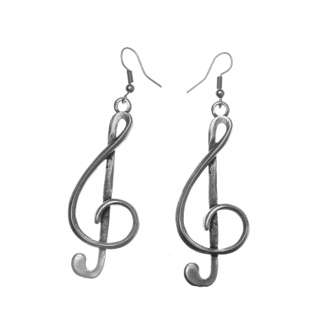 CERCEI ZAMAC - Cercei Zamac în Forma de Cheia Sol