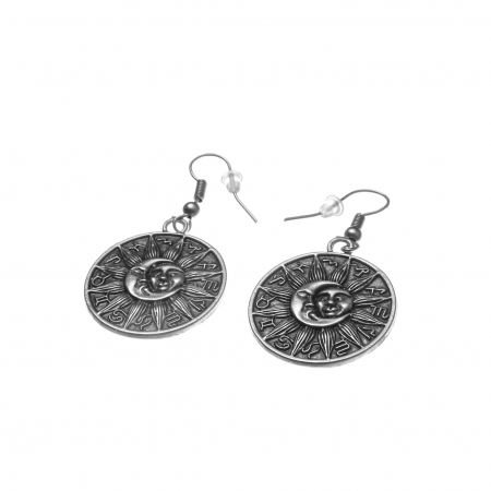 Cercei Zamac cu modele Zodiacale , Soare si Luna [1]