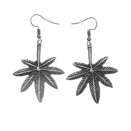 CERCEI ZAMAC - Cercei Zamac în Forma de Frunză de Canabis