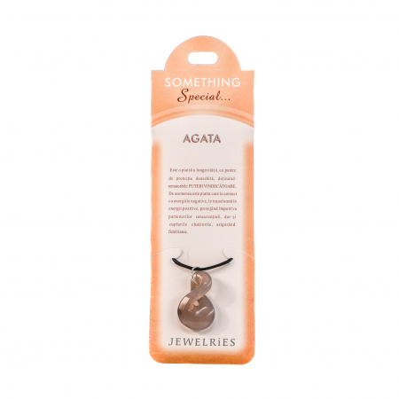 Bijuterii - Colier cu piatra semipretioasa Agata in forma de infinit