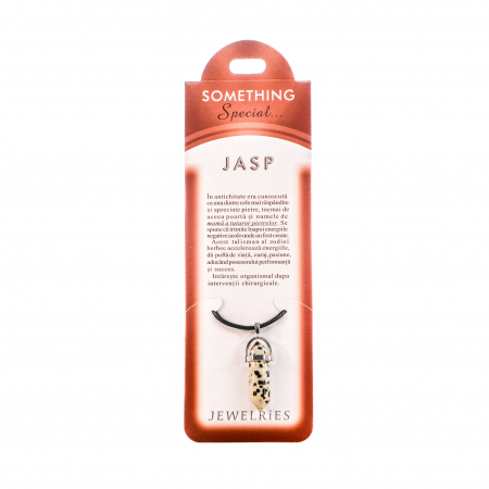 Feng Shui - Colier cu piatra semipretioasa Jasp Dalmatian hexagonala