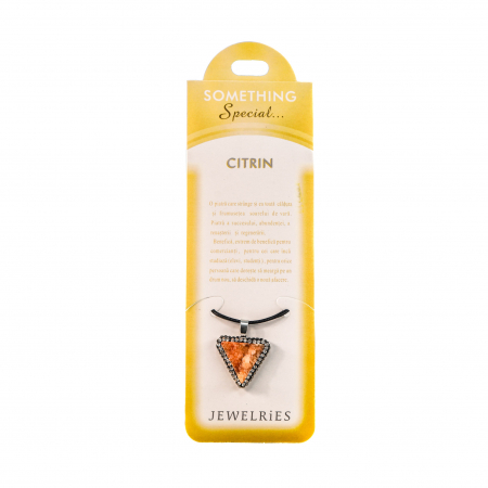 Bijuterii - Colier cu piatra semipretioasa Citrin in forma de triunghi