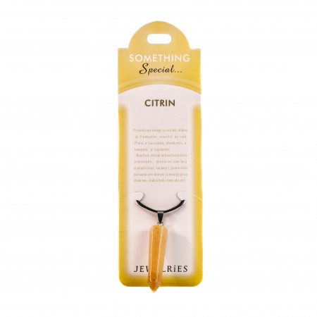 Bijuterii - Colier cu piatra semipretioasa Citrin in forma ascutita