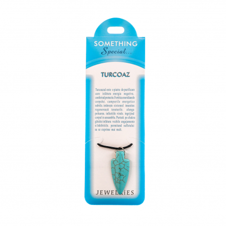 Feng Shui - Colier cu piatra semipretioasa Turcoaz in forma de scut