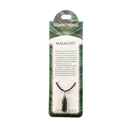 Bijuterii - Colier cu piatra semipretioasa Malachit in forma ascutita