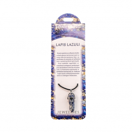 Feng Shui - Colier cu piatra semipretioasa Lapis Lazuli hexagonala