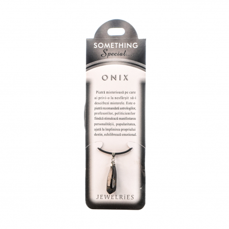 Bijuterii - Colier cu piatra semipretioasa Onix in forma alungita