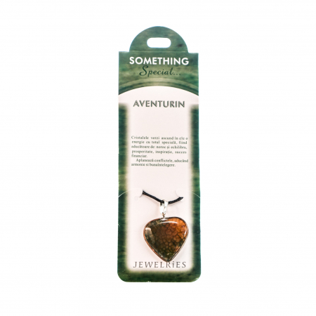 Bijuterii - Colier cu piatra semipretioasa Aventurin in forma de inima colorat