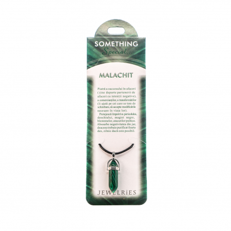 Feng Shui - Colier cu piatra semipretioasa Malachit hexagonala