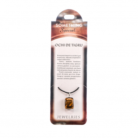 Bijuterii - Colier cu piatra semipretioasa Ochi de Tigru in forma de cub