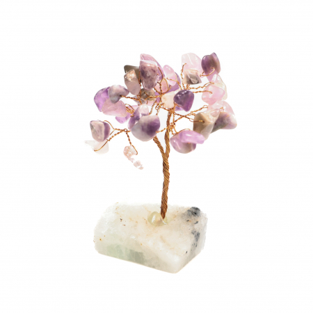 Martisoare - Copac Feng Shui cu baza de Fluorit si pietre semipretioase - Ametist